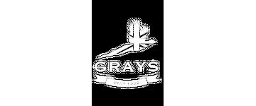 Grays grey logo white