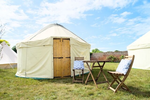Burghley Boutique Green Yurts 14ft Yurt Super Deluxe Sleeps 2 ext