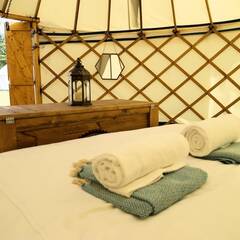Burghley Boutique Green Yurts 14ft Yurt Super Deluxe Sleeps 2