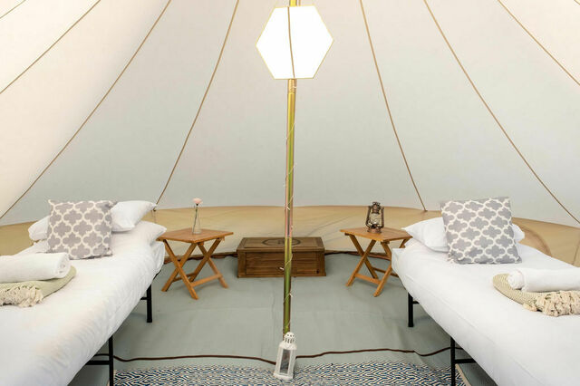 Burghley Boutique Green Yurts Bell Tent Deluxe twin
