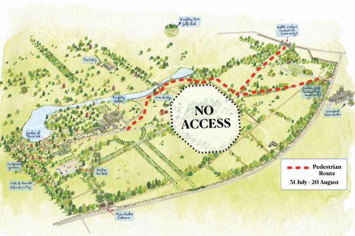 Burghley Park Partial Closure Map July 2023